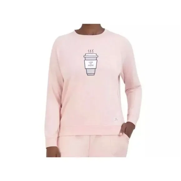 Life Is Good Lounge Top Coffee Pink Womens XXL NEW - Picture 1 of 2